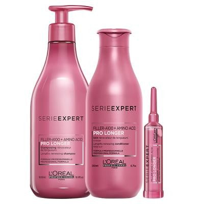 TRIO SHAMPOING, REVITALISANT ET MONODOSE PRO LONGER